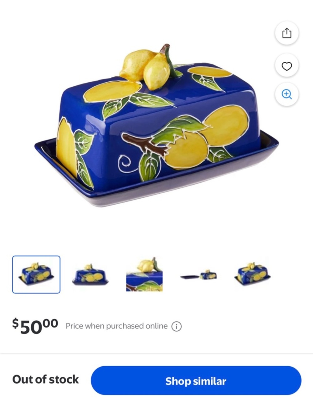 Blue Sky Clayworks lemon butter dish